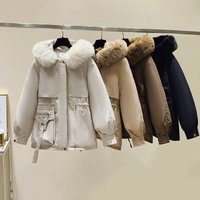 Clothing Parker Winter Slim Down Jacket Fashionable Versatile Plus Velvet Thick Fur All One Jacket