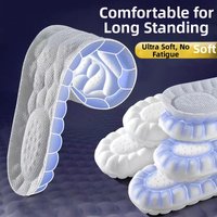 Cloud Shaped Height Increasing Insoles Shock Absorbing Latex Inner Height Increasing Insoles Breathable Odor Resistant