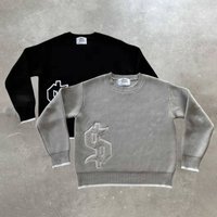Street Style Influencers Casual Loose Long sleeved Pullover Round Neck Sweater Autumn Winter.