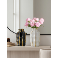 1pc Ceramic Vase Edge Accented Design