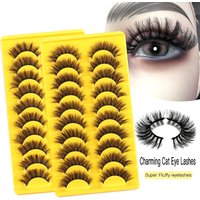 Lash extension set 10 pairs of cat eye false eyelashes 3D messy Curl Eyelashes High mink hair false eyelashes