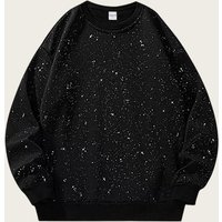 Clothing Cotton Blend Hoodie Starry Print Relaxed Fit Long Sleeve Casual Streetwear & 