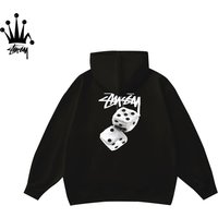 Stussy Classic Dice Pattern Printed Casual Fashion Hoodie Cotton Fabric