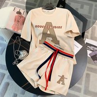 Summer Loose Pants Short Sleeve Fashion Running Two piece Set Fashionable Western Style