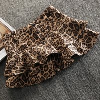 Clothing Leopard Print Puffy Skirt Spring Style Fashion Slim Short High Waist Hip Skirt