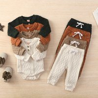 clothing autumn winter season long sleeved top plus trousers twist solid two piece set