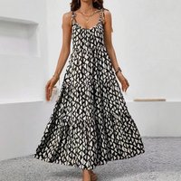 Women's Clothing Triangle Printed Suspender Dress Cake Skirt