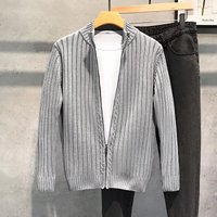 Men's Clothing autumn new knitted cardigan fashion trend pure color simple high end versatile lazy style handsome tops for men