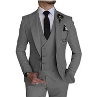 Three Piece Business Casual Suit Formal Wear TR Material Autumn Collection Regular Board Type Europe & America