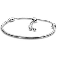 & Jewelry Adjustable Slide Push Pull Bracelet S925 Silver Plated Rose Gold Snake Chain Extension Gold Snake Bone Chain
