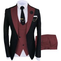 3pcs Suit Slim Fit Business Banquet Hosting Outfit Groomsmans Suit Wedding Dress