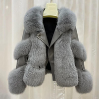 Clothing fox fur quilted casual style fur coat loose high quality