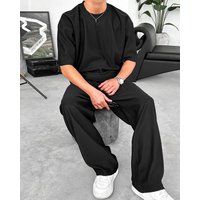 Clothing Ice Silk Sports Suit Summer Thin 2025 Casual Long Pants Short sleeved T shirt Quick drying
