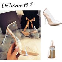Women's PVC Transparent Stiletto Heels – Pointed Toe Open Pump With Slim High Heel (Avant-Garde Style)