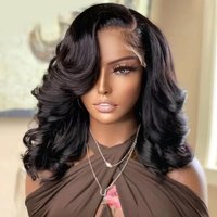 hot-selling front lace wigs new lace short curly hair parted bangs human hair spot
