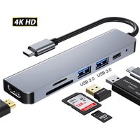 Mosible USB C Hub to HDMI-compatible Rj45 VGA Adapter OTG Thunderbolt 3 Dock with PD TF SD Jack3.5mm for Macbook Pro/Air M1 M2