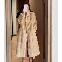 Clothing Danish mink coat winter mink fur coat style medium long plush top thickened