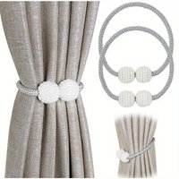 2PcsSet Faux Pearl Curtain Straps Magnetic Curtain Buckle Curtain Accessories Curtain Tiebacks Living Room Bedroom Office Home Decor