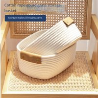 Multifunctional Storage Basket Household Small Items Storage Basket Sundries Storage Basket Snack Desktop Cotton Rope Woven Storage Box
