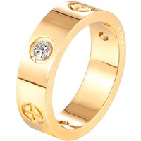 Trendy Cross CZ Crystal Rings Stainless Steel Gold Color Lover Ring for Women Men Couple Wedding Jewelry