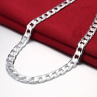 40 60CM Electroplated European American Stock Hot Selling 8MM One to One Side Necklace Cuban Chain