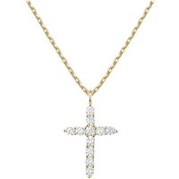 Sterling Inlaid Diamond Cross Necklace For Women High-end Zircon Clavicle Chain Silver Jewelry