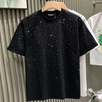 Clothing Fashion Brand Light Luxury T Shirt Short Niche Hot Diamond High End Round Neck Half Sleeved T Shirt