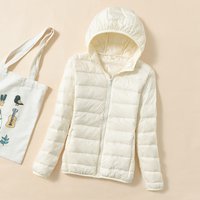 Lightweight Hooded Down Jacket For Men & Women - White Duck Feather Filling, Solid Color, Unisex Winter Coat With Logo Customization Option