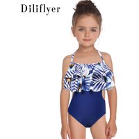 Baby clothesHi Fish Kids swimsuit double flying edge girls swimsuit