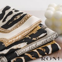 Literature Art Retro Leopard Print Simulation Silk Scarf Ethnic Style Small Square Scarf Fashion Elegant Professional Wear Scarf Scarf