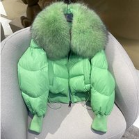Women's Clothing winter coat women's fashion short down jacket women's high end women's 90 white duck down fox fur collar