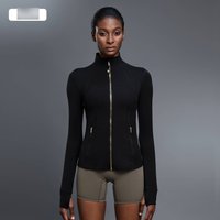  Windproof Stand Collar Fitness Jacket – Slim Fit Stretch Cardigan Yoga & Running 