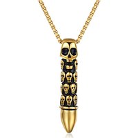 Skull Stainless Steel Pendant Necklace Men’s Classic Fashion Charm Collar Necklace Hip-hop Rapper Gothic Jewelry For Boyfriend