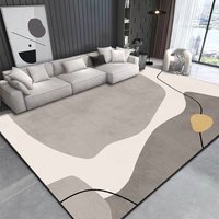Living Room Rug Large-sized Rug With Geometric Pattern Bedroom Rug Plush Thickened Machine Washable Thickened Rug Bedside Rug Interior Decorative Rug