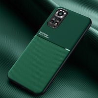 Magnetic Leather Case Xiaomi Redmi Note 11 12 10 9 Pro 9S 10S 11S Plus 10C Built Metal Plate Cover Support Car Holder