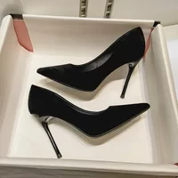 SHLIANG Pumps Sexy Suede Ponited Toes High Heels Fashion Office Stiletto Party Wedding Shoes Female Comfort Shoes Y0116