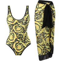 Fleece One Piece Swimwear French Covering Belly Slim Swimwear Chiffon Beach Skirt