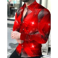 3D digital printing shirt long sleeve shirt male