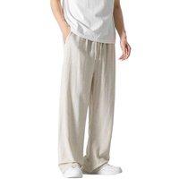 Clothing Linen Pants Summer Loose Straight Casual Trousers Spring Summer Trousers Summer Drape Cotton Linen Pants