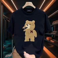 Clothing printed bear short sleeved T shirt trendy brand slim short sleeved T shirt top