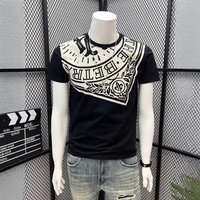 Summer Style Block Print T Shirt Short Sleeve Crew Neck Casual Loose Fit Top