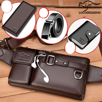Chest Bag Male Leather Texture Waterproof Waist Pack Trend Large Capacity functional Crossbody Bag