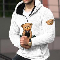 Man's clothing Teddy bear warm men's double-sided fleece hoodie outdoor casual hoodie