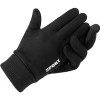 Suede gloves autumn winter outdoor windproof plus velvet warm long lock temperature half finger dew two finger riding gloves