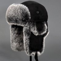 Autumn Winter Lei Feng Northeast Plush Thickened Protection Cold proof Cotton Outdoor Big Ear Ski Hat