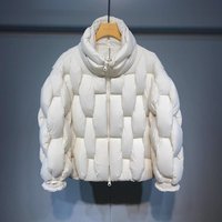 Winter Padded Jacket Thickened Warm Standing Collar Padded Jacket Fashion Trend Short Bread Clothing Lovers