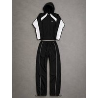 Men's Clothing Cross Border Reflective Strip Zip Up Hoodie Sweatpants Windbreaker Sportswear Lightweight Running Windbreaker Set