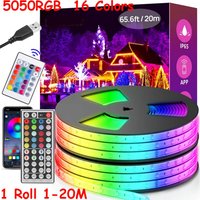 LED Strip Lights 1-20M 5050 RGB Colour Changing Tape Cabinet Kitchen TV Lighting
