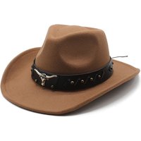 Cowboy hat woolen top hat overhang hat ethnic jazz hat