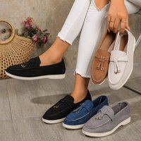 Slip On Loafers Soft Suede Comfortable Driving Shoes Rubber Sole Classic Round Toe & Low Cut Design Lightweight Casual Flats